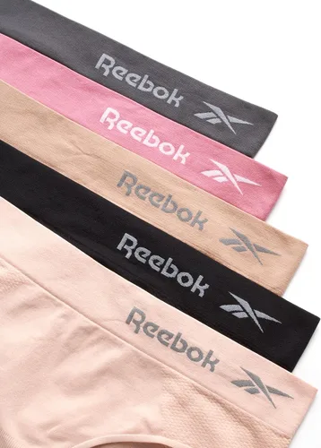 Vista 2 de Reebok Ropa interior para mujer, paquete de 5 calzoncillos hipster sin costuras (S-XL)
