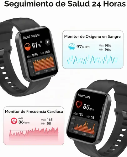 Vista 3 de Relojes inteligentes para mujeres y hombres con Bluetooth llamadas telefónicas compatibles con teléfonos iPhone/Android, monitor de ritmo cardíaco