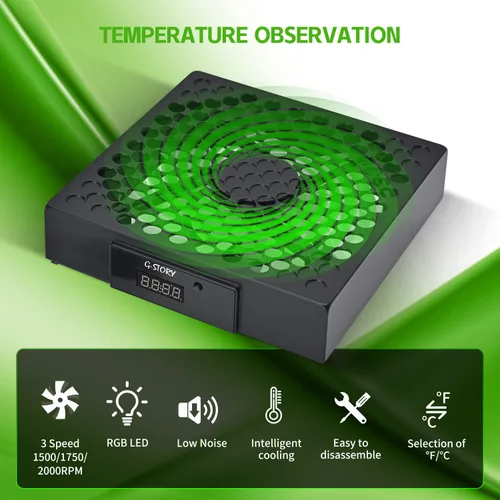 Vista 3 de G-STORY Cooling Fan for Xbox Series X with Automatic Fan Speed Adjustable by Temperature, LED Display, High Performance Cooling, Low Noise, 3 Speed