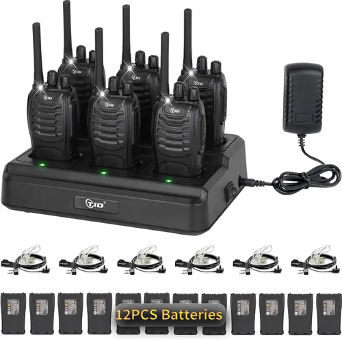 Vista 9 de TIDRADIO 5.5 Mile Walkie Talkies with 6-Way Charger +Wireless Programmer