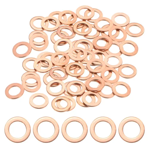 Vista 23 de M METERXITY Paquete de 30 arandelas de cobre, arandelas métricas de sellado de cobre M6x12x1mm para pernos, tornillos, tuercas