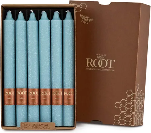 Vista 12 de Root Candles Juego de velas sin perfume de mezcla de cera de abeja de alta calidad, 5 pulgadas, azul Williamsburg, 8 unidades Williamsburg Azul