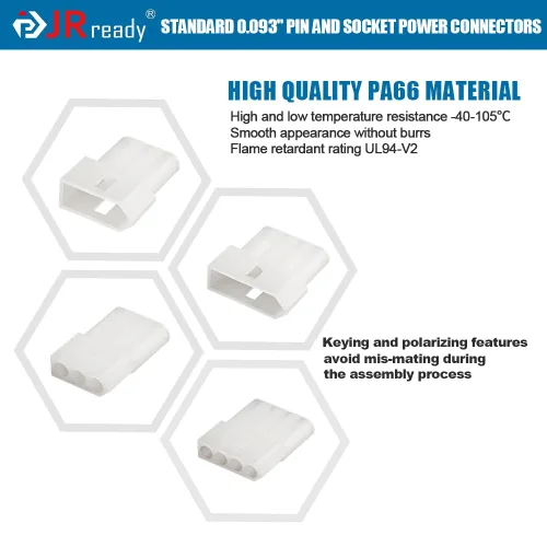 Vista 3 de JRready ST6415 Conectores estándar de pin y zócalo de 0.93 mm 2 circuitos (6 juegos combinados), 14-20 AWG, compatible con conector macho y hembra