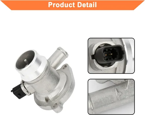 Vista 5 de Conjunto de carcasa de termostato de refrigerante de motor de aluminio mejorado (1 unidad). Compatible con Buick Encore 2013-2020 Chevy Cruze