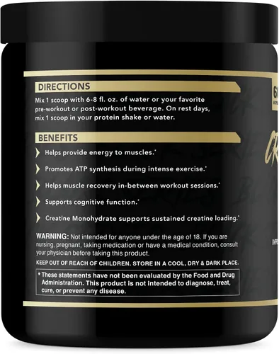 Vista 2 de Anabolic Warfare Monohidrato de creatina, recuperación después del entrenamiento, aumenta el rendimiento, mantiene la carga, creatina premium*