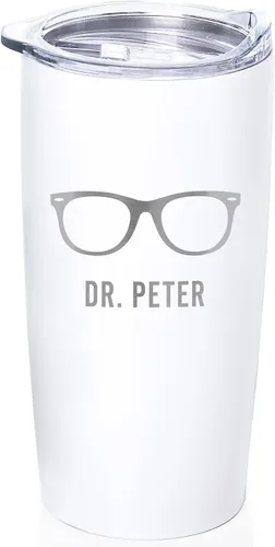 Vista 19 de Lifetime Creations Vaso de dentista personalizado grabado con tapa de 20 onzas (negro) – Regalo personalizado para dentista, taza de viaje de café