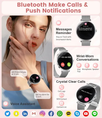 Vista 2 de LIGE Smart Watch for Women, 1.43" AMOLED Screen Smartwatch with Answer/Make Call for iOS/Android, Fitness Tracker with 120+ Sport Modes