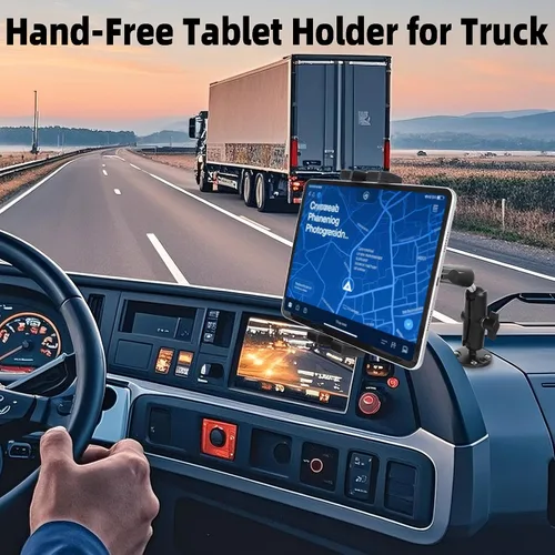 Vista 2 de Soporte para tablet con base de taladro resistente para camión