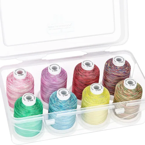 Vista 16 de New brothread - 18 opciones - Hilos de algodón 100% mercerizado multiusos 50S/3 600M (660Y) cada carrete para acolchado, serger, costura y bordado