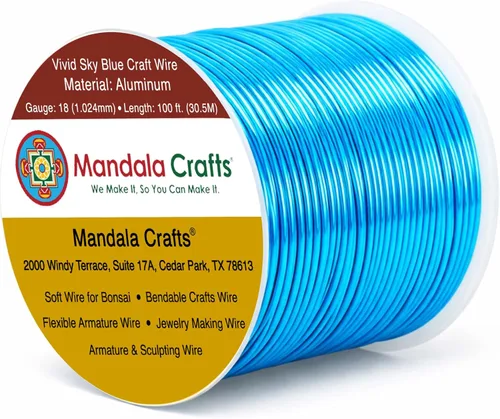 Vista 31 de Mandala Crafts - Alambre de aluminio anodizado de calibre 22 para hacer joyas - 137.2 m de alambre flexible surtido y coloreado - Doble para bonsái