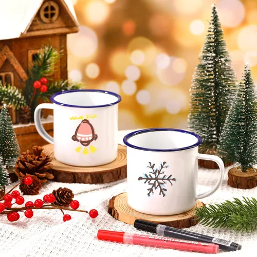 Vista 5 de Newtay Juego de tazas pintadas de 16 piezas de graduación, tazas de café personalizadas, puedes decorar café, kit de decoración de graduación, tu