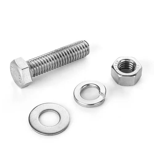 Vista 8 de Tornillos de cabeza hexagonal de 3/8-16 x 1-1/2 pulgadas, tornillos, tuercas, arandelas planas y de bloqueo, kit surtido de acero inoxidable 304