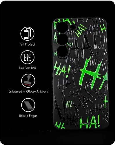 Vista 2 de SIMPLYMDRN Funda delgada para Samsung S23, diseño de Joker Haha, funda genial para hombre, funda de diseñador de villanos de superhéroes, delgada