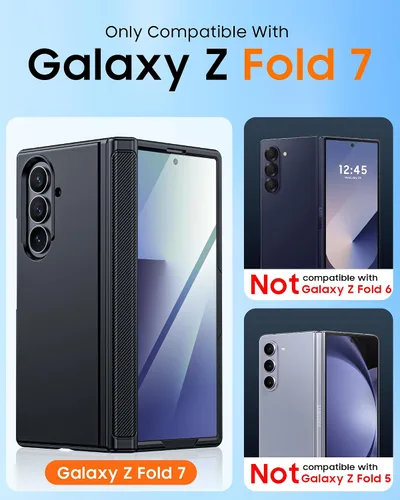 Vista 2 de CENMASO - Funda magnética para Samsung Galaxy Z Fold 7 con soporte, compatible con Magsafe, protección de bisagra, protector de pantalla, soporte