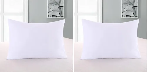 Vista 2 de 2 protectores de almohada, fundas de almohada hipoalergénicas con cremallera, 600 hilos, 100% algodón, color blanco, tamaño estándar/queen