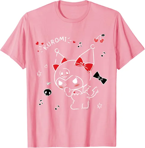 Vista 64 de Kuromi Camiseta Mischievous Tee Shirt Negro