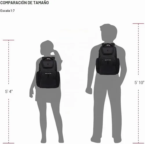 Vista 7 de SwissGear Mochila para laptop para juegos con puerto de cargador (USB), azul/negro