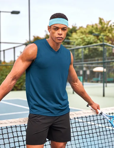 Vista 2 de COOFANDY Camiseta sin mangas para hombre, paquete de 3 camisetas sin mangas para gimnasio, cuello en V, culturismo, musculación