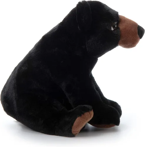 Vista 11 de The Petting Zoo Peluche de oso negro, regalos para niños, animales salvajes del zoológico Onez, juguete de peluche de oso negro de 12 pulgadas