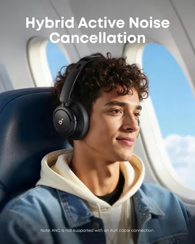 Vista 3 de Soundcore by Anker Q30 Auriculares híbridos con cancelación activa de ruido Negro azabache