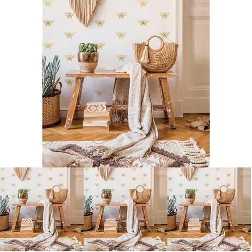 Vista 6 de RoomMates RMK4957SCS Gold Bee - Calcomanías de pared para despegar y pegar