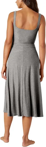 Vista 3 de Uifely Vestido sin mangas para mujer, cuello cuadrado, casual, con bolsillos, camisón largo