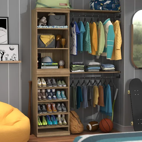 Vista 7 de ClosetMaid - Unidad de almacenamiento modular apilable de 3 estantes, color arena