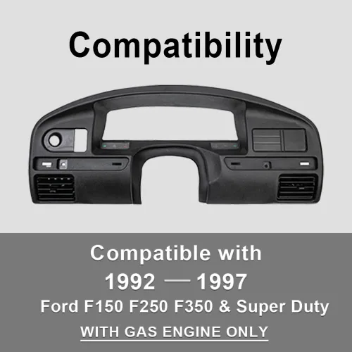 Vista 2 de PIT66 Cubierta de bisel para panel de salpicadero, compatible con Ford F150 F250 F350 1992-1997 cubierta de tablero