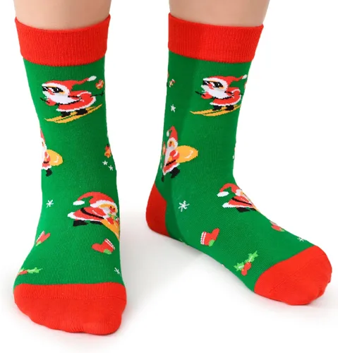 Vista 5 de Dsia Zamur Calcetines de cuello redondo para niños y niñas, paquete de 4 a 6 + caja de regalo, novedosos calcetines de pantorrilla coloridos