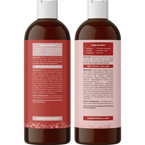 Vista 4 de Champú y acondicionador de aceite de argán de Marruecos, sin sulfato, juego de champú y acondicionador para cabello teñido - Champú y acondicionador