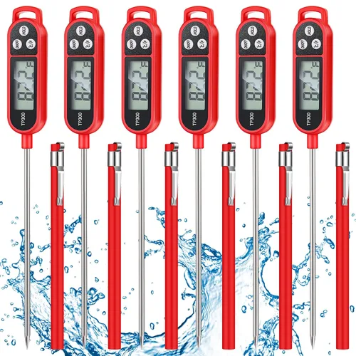 Vista 9 de Termómetro de alimentos impermeable Copkim con sonda larga, termómetro digital para carne, agua, líquido, vela y cocina de lectura instantánea