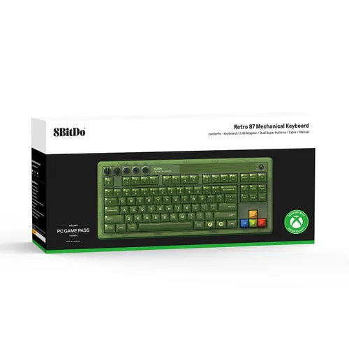 Vista 6 de 8BitDo Teclado mecánico Retro 87 con retroiluminación RGB, Bluetooth2.4GUSB-C Teclado inalámbrico intercambiable en caliente