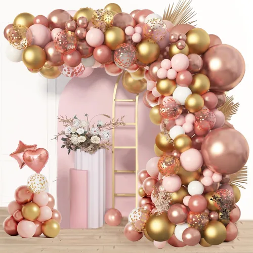 Vista 10 de Kit de guirnalda de arco de globos azules, 155 piezas de globos de confeti azul pastel metálicos de macaron para decoración de fiestas temáticas