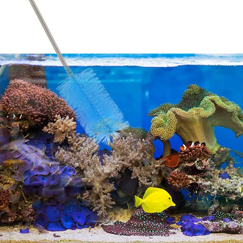 Vista 7 de Juego de 12 cepillos de filtro de acuario flexible de doble extremo para limpieza de tuberías de manguera de acero inoxidable de nailon largo