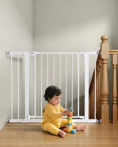 Vista 20 de Puerta de bebé de 29.5-40.5 pulgadas para escaleras, puerta para perros para puertas, puerta de seguridad de metal para bebés con cierre automático