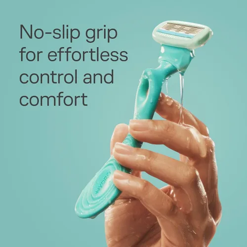 Vista 7 de Schick Hydro Silk Sensitive - Maquinilla de afeitar para mujer Maquinilla de afeitar de 5 hojas para piel sensible 1 mango y 2 repuestos