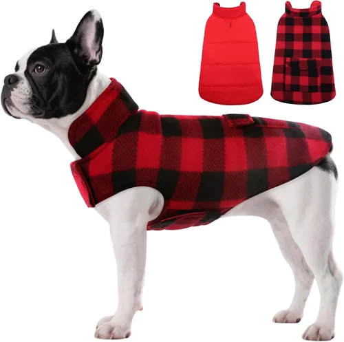 Vista 30 de ASENKU Dog Winter Coat, Reversible Dog Jacket for Small Medium Large Dogs Army Green