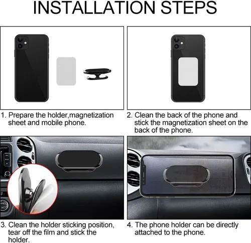 Vista 7 de [Paquete de 3] Soporte magnético para teléfono celular, 8 imanes mejorados, soporte magnético fuerte para teléfono celular, rotación de 360° y vista