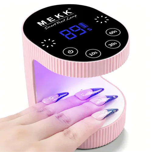 Vista 12 de MEKK Mini luz UV inalámbrica para uñas de gel – Mini lámpara de uñas LED UV recargable de 24 W con control táctil y sensor automático, pequeña