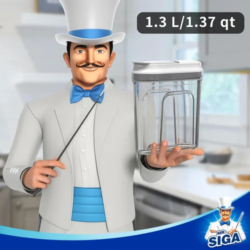 Vista 2 de MR.SIGA - Juego de dispensadores herméticos para cereales, contenedores de almacenamiento para productos secos, nueces, frijoles, aperitivos, sin