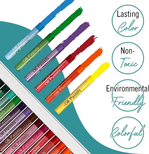 Vista 2 de EXTRIC Soft Pastels 25 Colors, Kids and Artists Oil Crayons