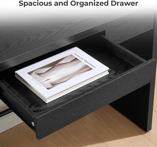 Vista 6 de SICOTAS Mesa de Escritorio para Computadora - Mesa de Estudio de Madera de 47 Pulgadas para Dormitorio, Escritorio de Oficina Estilo Granja