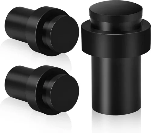 Vista 22 de KOLAKO Tope de puerta, tope de puerta de piso, negro para parte inferior de la puerta, 2 pulgadas (1.969 in), resistente, cilíndrico comercial