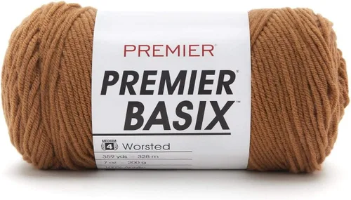 Vista 5 de Premier Yarns Basix, hilo de estambre sólido, hecho de acrílico, hilo ideal para ganchillo y tejido, color blanco, 359 yardas