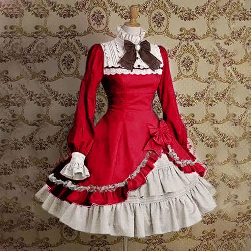Vista 2 de Adulto Halloween Mujeres Imprimir Sling doble capa gasa malla V cuello vestido vintage Kamado Nezuko traje Anime Peach