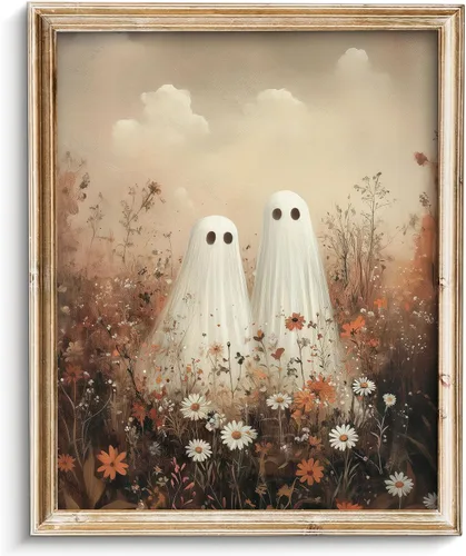 Vista 29 de Pintura vintage de paisaje de campo de flores silvestres, arte de pared de paisaje rural de granja, impresión artística de paisaje de jardín