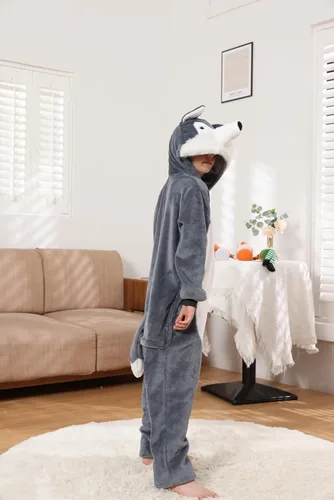 Vista 2 de Petrella Animal Kids Onesie Cute One Piece Pajamas Halloween Costume Chrismas Cosplay Sleepwear Unisex for Boys & Girls