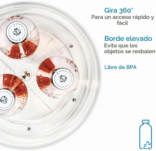 Vista 4 de iDesign Organizador Lazy Susan de 9 pulgadas, plato giratorio pequeño Lazy Susan para armario o despensa, transparente Tocadiscos pequeños