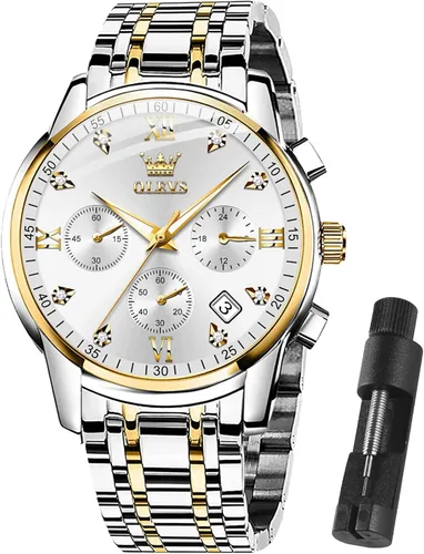 Vista 12 de OLEVS Reloj multifunción para hombre, cronógrafo luminoso impermeable con Negro/Negro