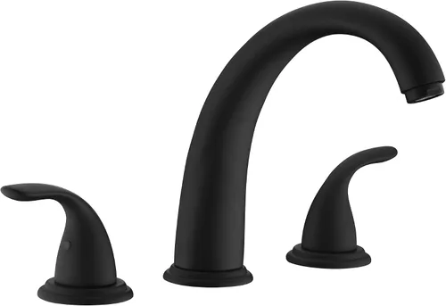 Vista 15 de SUMERAIN Grifo de bañera romana de baño de 2 asas, negro y dorado